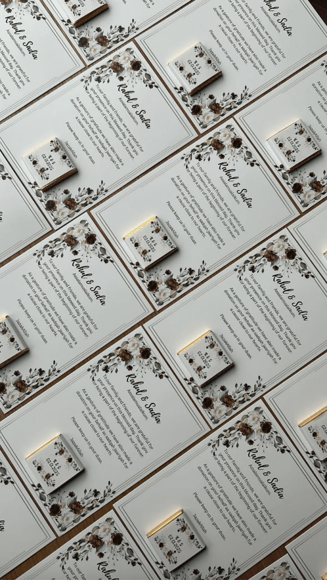 Chocolate on Card wedding favors - Image 2
